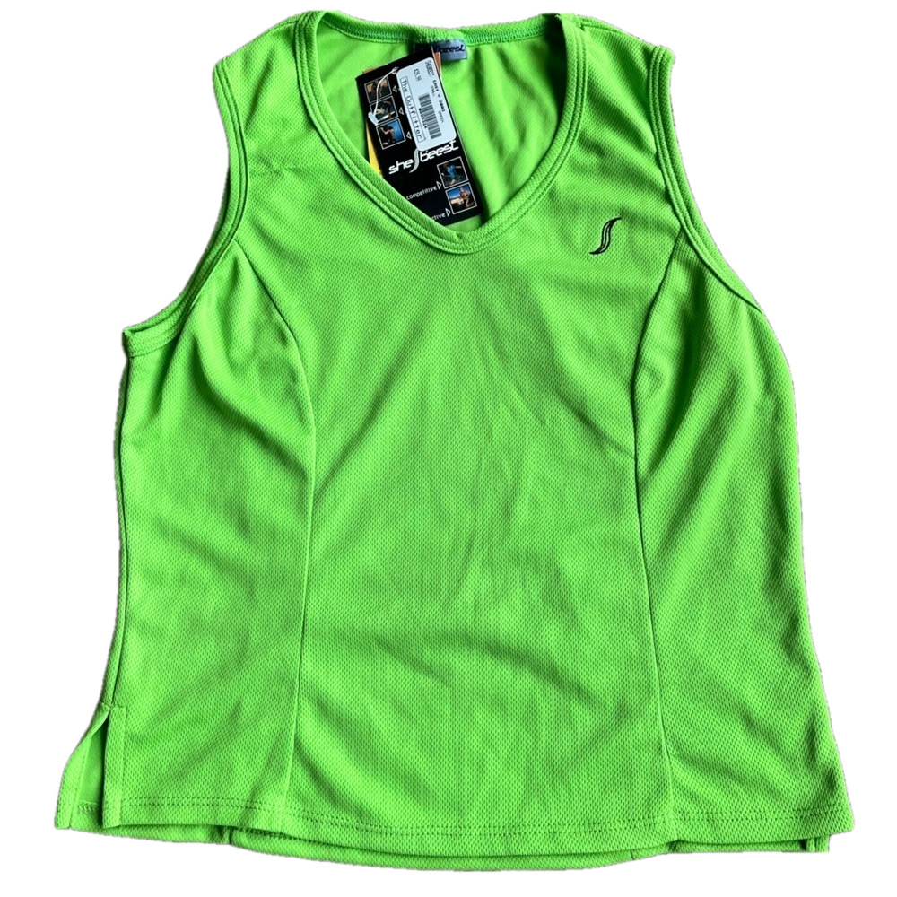 She Beest Easy V Microwic athletic cycling top lime green